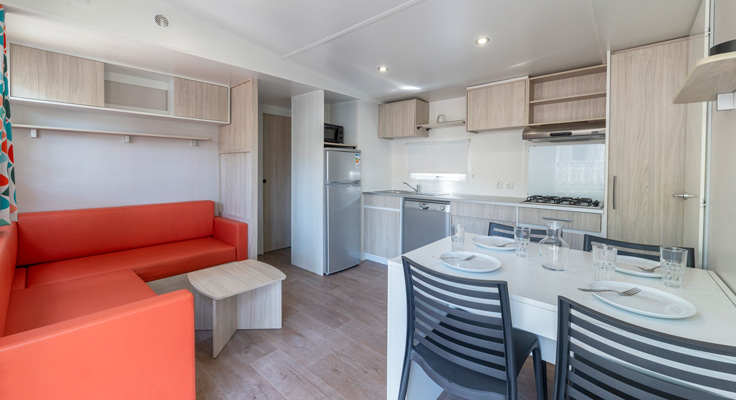 Salon cuisine mobil-home Premium camping Neptuno